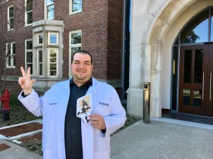 Massaro shows school spirit in his first months at VUSN. (Contributed photos)