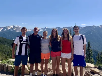 The Hill family visits the Colorado Mountains; left to right are Robby, Rob, Julie, Eliza, Nicole and Drew. (Submitted photo)