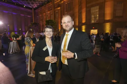 Melissa K. Rose, dean of the Blair School of Music, with Professor Ryan Middagh in Washington, D.C. (John Russell/Vanderbilt University)