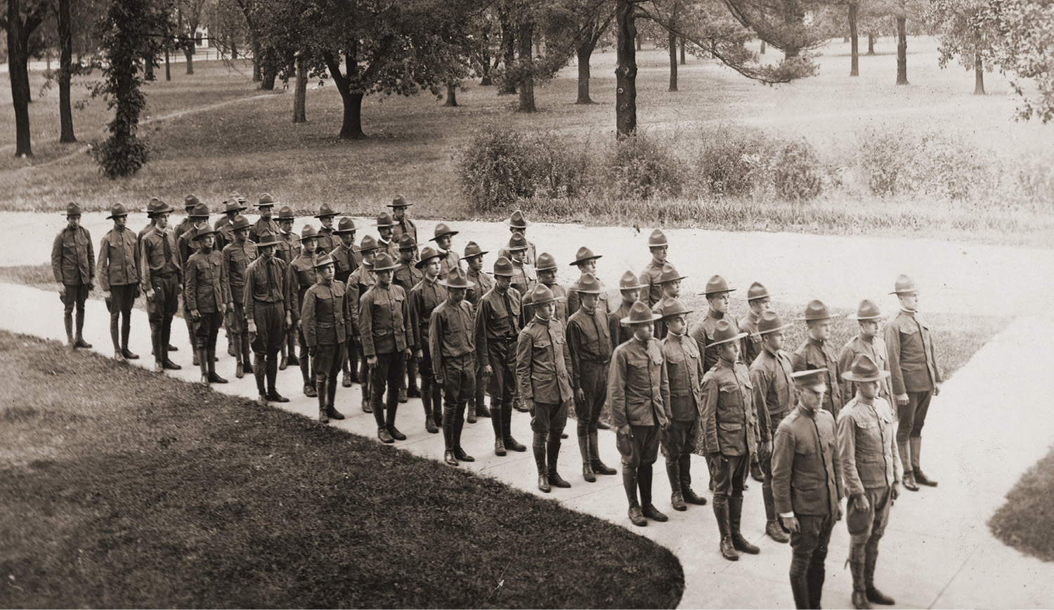 photo of Student Army Training Corps members during WWI
