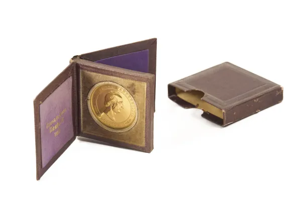 Founder's Medal awarded to J.C. Reynolds in 1882, now in University Archives