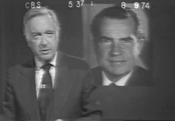 Still image of Walter Cronkite and Richard Nixon