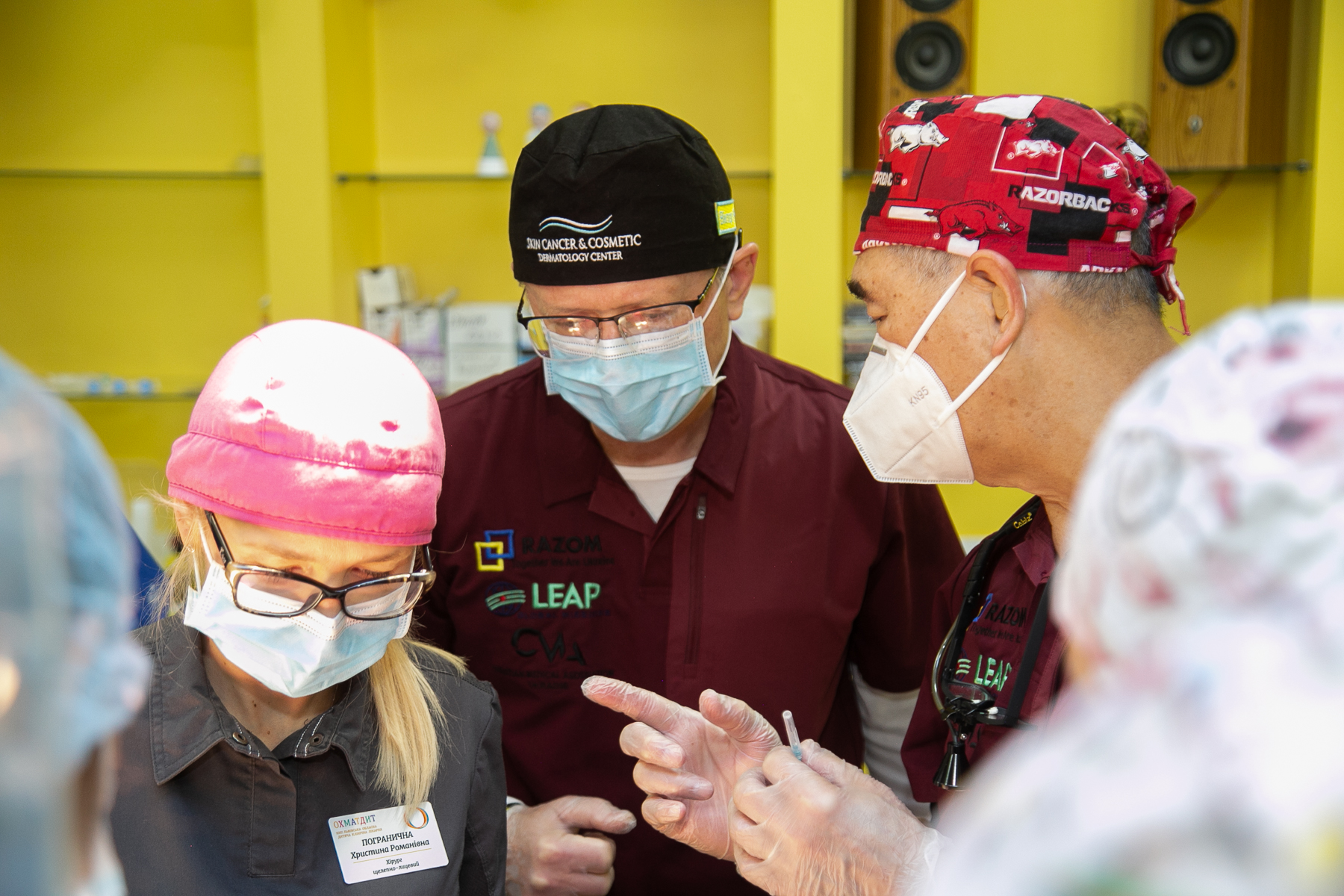 A surgical team at work in an operating room in Ukraine