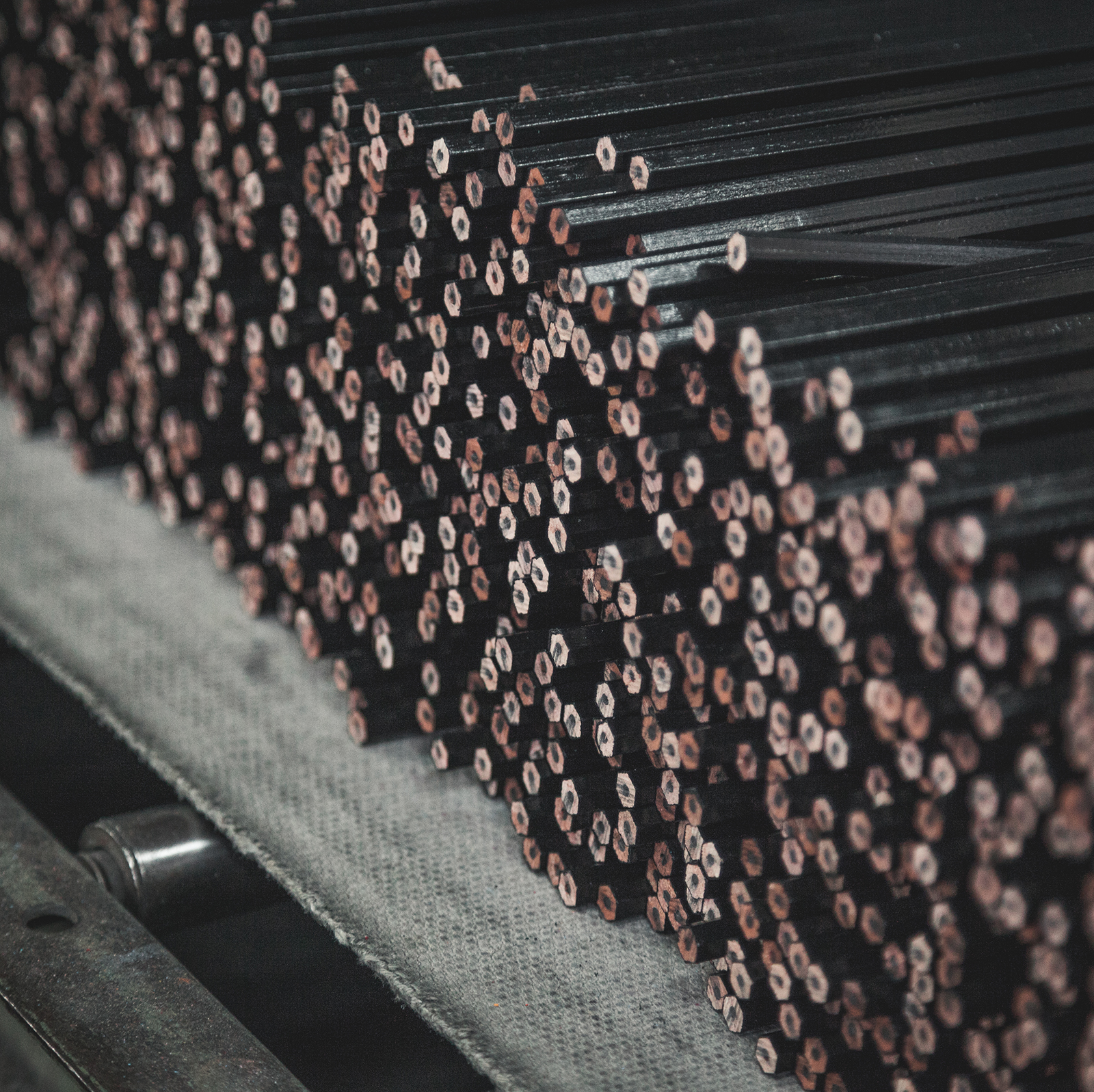 Pencils waiting to be boxed at the Musgrave Pencil Company in Shelbyville, Tennessee (MusgravePencil.com)