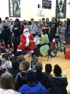 Cam Robinson dressed as Santa at a Nashville elementary school (Submitted photo)