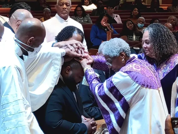 Cam Robinson's ordination as an itinerant elder at Lee Chapel AME Church in North Nashville (Submitted photo)