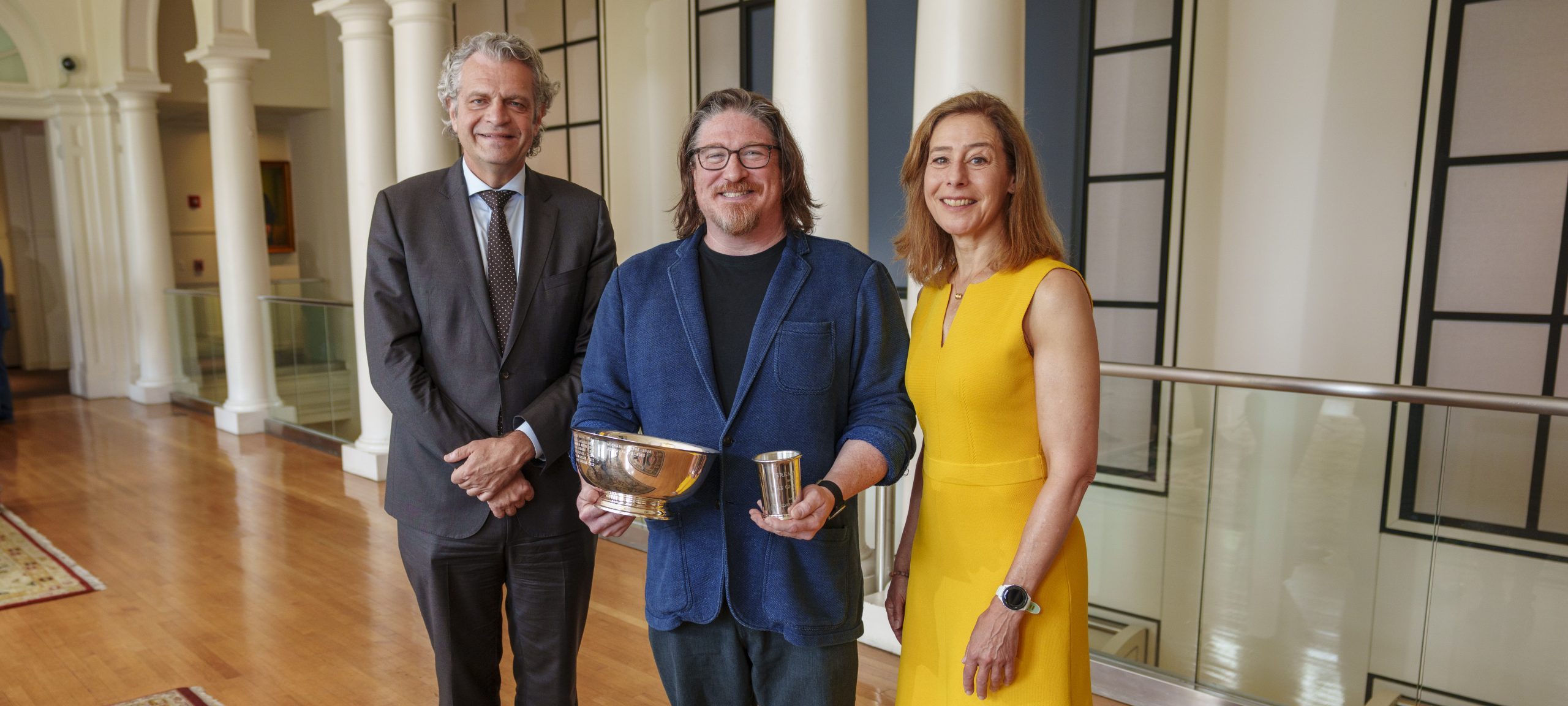 Chancellor Daniel Diermeier, Jeremy Payne, and Provost Cybele Raver
