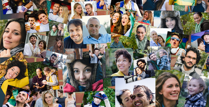 collage of multiple candid photos of diverse people's faces