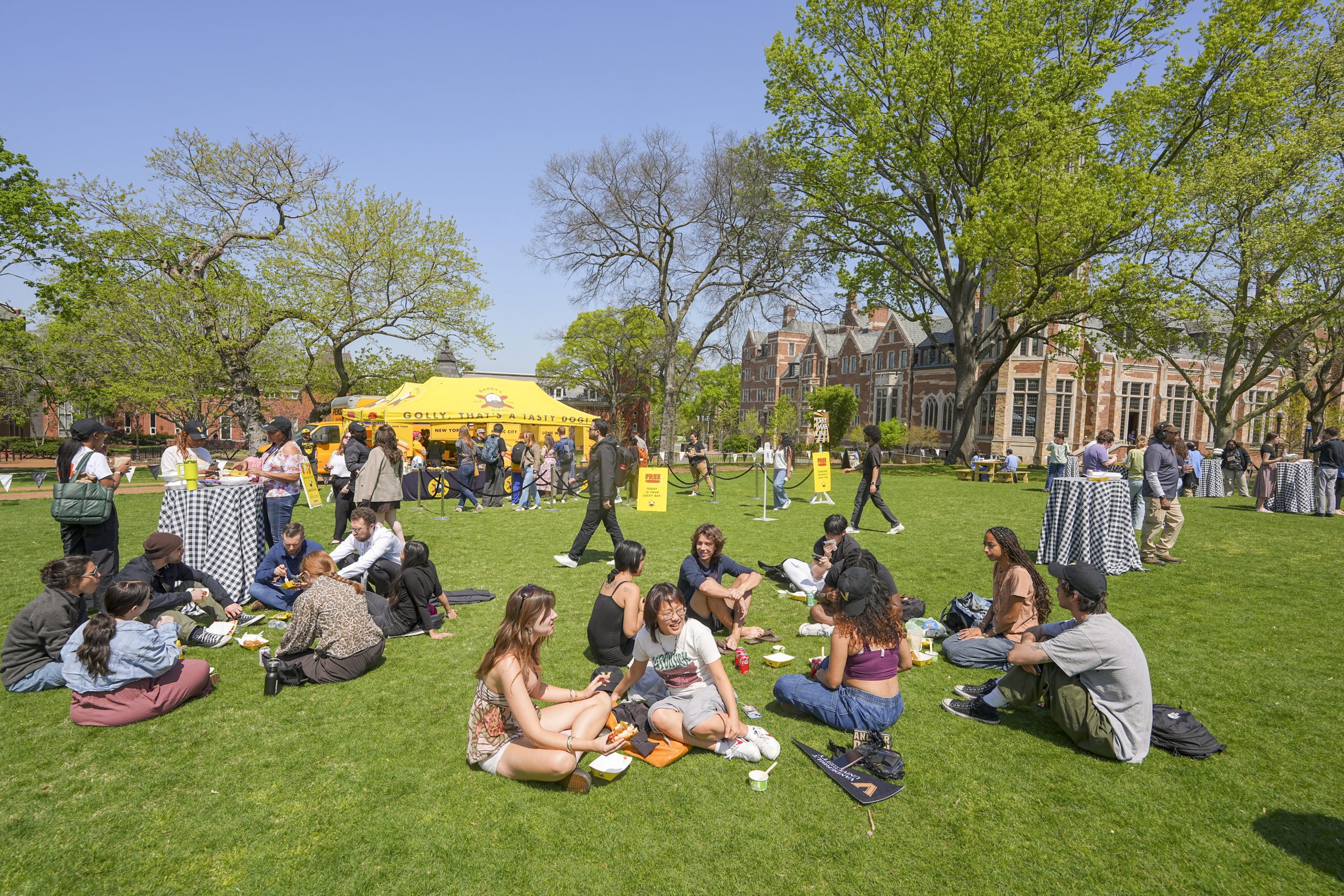Photo of students on Alumni Lawn for Giving Day 2025