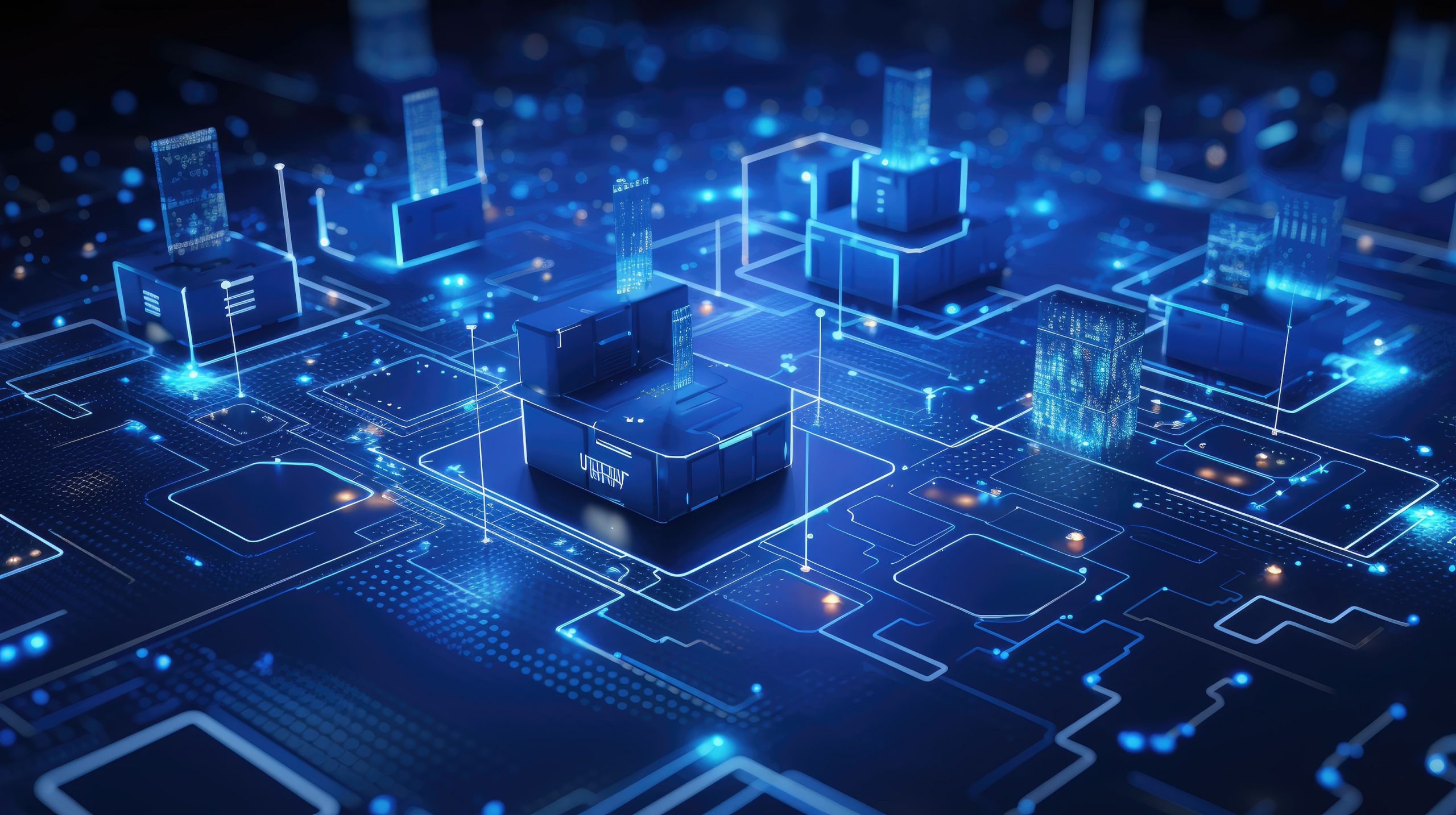 Graphic showing the inside of a computer