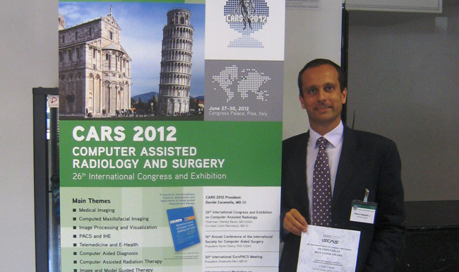 Pietro Valdastri was awarded with the OLYMPUS ISCAS Best Paper Award at the 16th Annual Conference of the International Society for Computer Aided Surgery June 30 in Pisa, Italy. (Vanderbilt University)