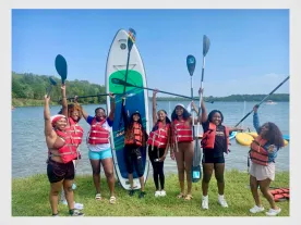 Paddle boarding trip through Danait Issac's Blackness and the Great Outdoors initiative through the Bishop Joseph Johnson Black Cultural Center (Submitted photo)