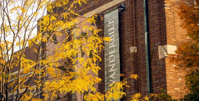 exterior of Central Library during fall (by Daniel Dubois/Vanderbilt University)