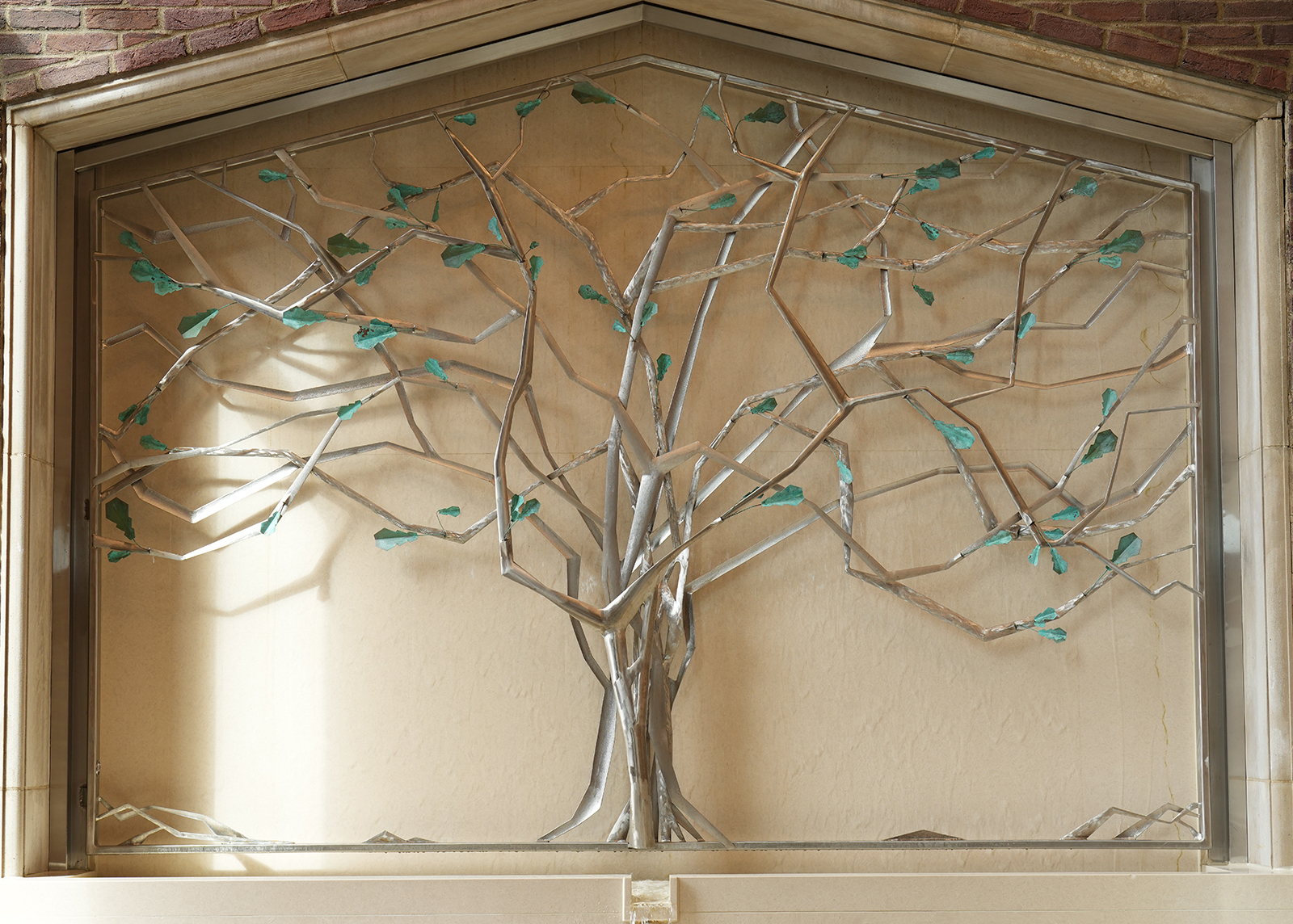 Metal sculpture of a tree at Vanderbilt Divinity School