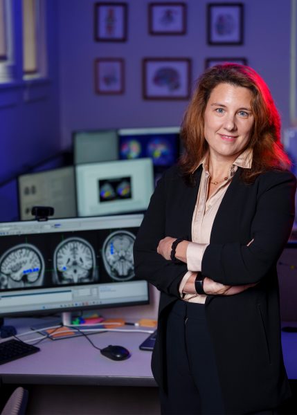 Laurie Cutting in a lab.