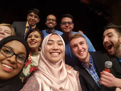 Musbah Shaheen (far right) and other members of the Vanderbilt Interfaith Council group, shown here in 2017.