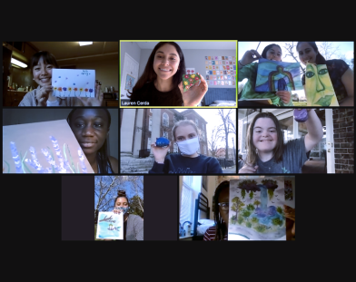 Through the Vanderbilt community garden, Cerda and other members connected with Vanderbilt Next Steps students to work on a craft.