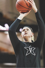 photo of Bree Horrocks shooting a basketball