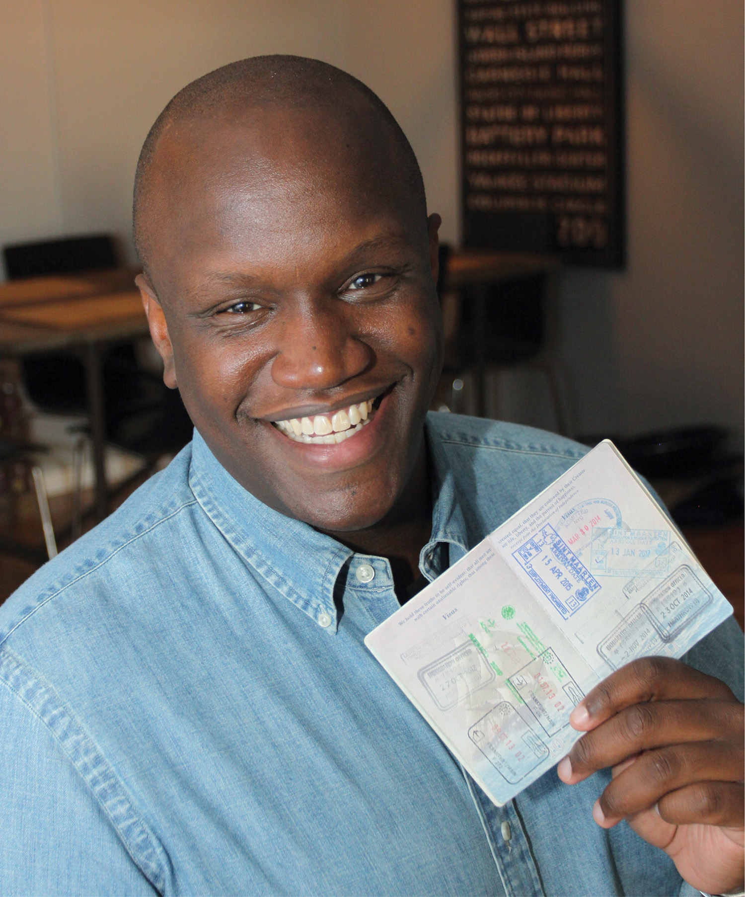 Brian Jones and his passport have visited 15 countries during the past two years. Next stop: England and Italy. (SHIA LEVITT)