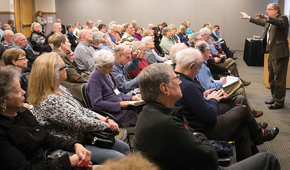 Professor of History Thomas Schwartz teaches a course about diplomat Henry Kissinger for the Osher Lifelong Learning Institute.