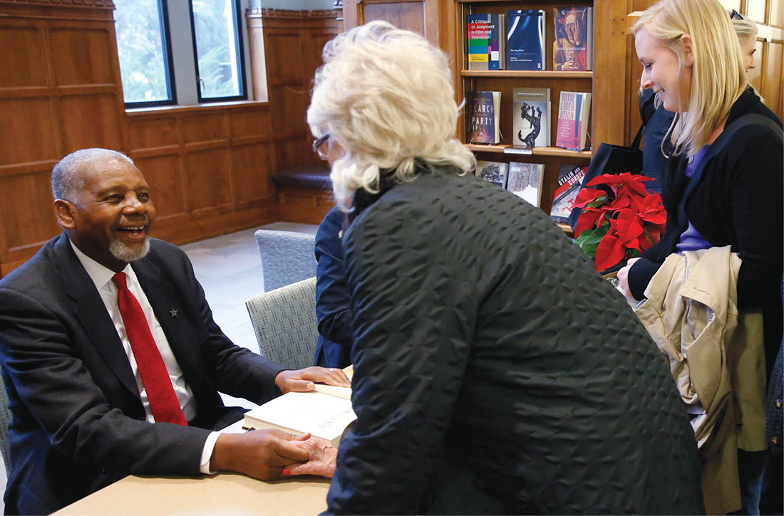 photo of Perry Wallace at library event