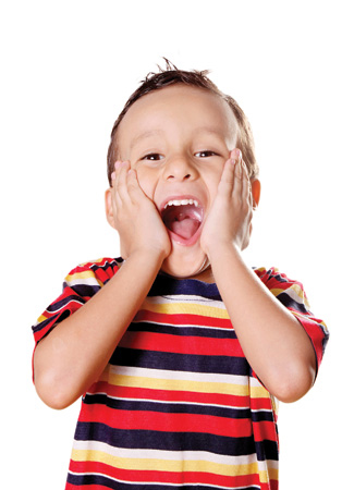 Photo of boy looking surprised