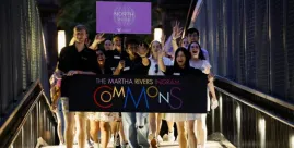 First year, transfer, and Next Steps students parade from The Ingram Commons to Alumni Lawn for Founders Walk 2023. (Nick Hessler/Vanderbilt)