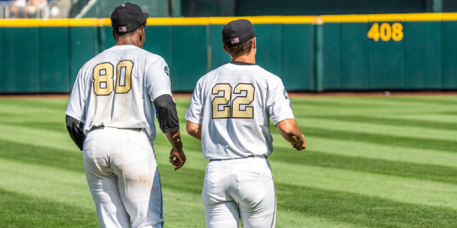 Vanderbilt pitchers Kumar Rocker (left) and Jack Leiter (right).