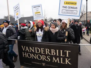 2020 MLK Day March in Nashville starting at Jefferson Street and finishing at TSU’s Gentry Center. Vanderbilt students, faculty, staff, and administrators took part in the event commemorating Martin Luther King Jr. (Vanderbilt University/Joe Howell)