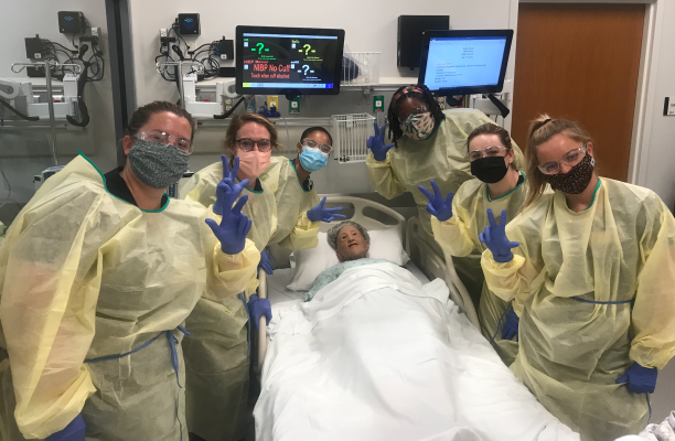 Students from the Vanderbilt University School of Nursing learn in the simulation lab.