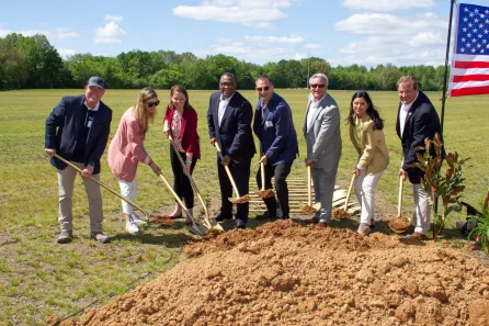 From Left to Right: Bob Corney, Clearloop chief operating officer and co-founder; Shayla Love; Uber senior executive producer; Kristen Fulmer, Oak View Group head of sustainability and GOAL director; Zafar Brooks, Infoblox vice president of diversity, equity and inclusion; Eric Kopstain, Vanderbilt University vice chancellor for administration; Brad Robison; Tallahatchie Valley Electric Power Association CEO; Laura Zapata, Clearloop CEO and co-founder; and Joe Azar, executive director of Panola Partnership