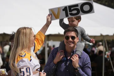 Vanderbilt community members enjoyed a party on Alumni Lawn March 25 as part of the Sesquicentennial kickoff celebration. (Joe Howell)