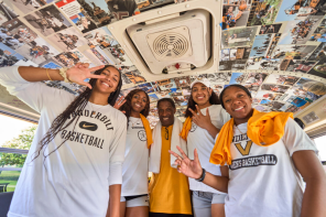 Watkins Park dedication of HOPE basketball Court with painting of Perry Wallace.