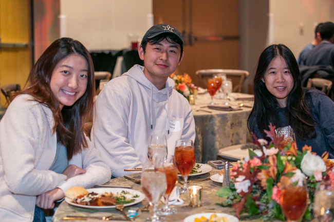 Students enjoy an early Thanksgiving meal Nov. 22.