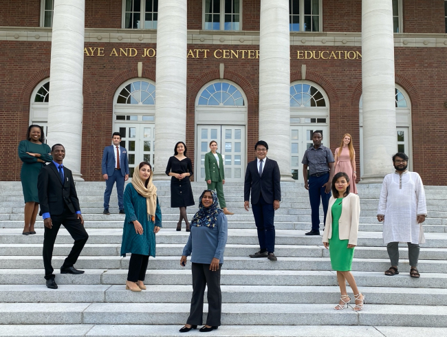 The 2021-22 Humphrey Fellows at the Wyatt Center on the Vanderbilt Peabody College campus.