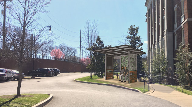 The first shelter will be installed at The Martha Rivers Ingram Commons, between Hank Ingram House and Murray House, over winter break. (Vanderbilt University Public Safety)