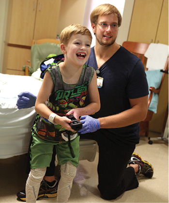 Photo of boy playing a video game