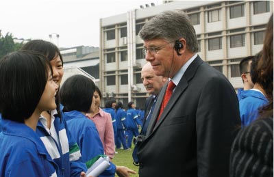 Jesse Register, director of schools for Metropolitan Nashville Public Schools, during a March visit to South China Normal University. In January, a group of Chinese educators journeys to Nashville for a two-week visit that mirrors that of the Nashville group in the summer.