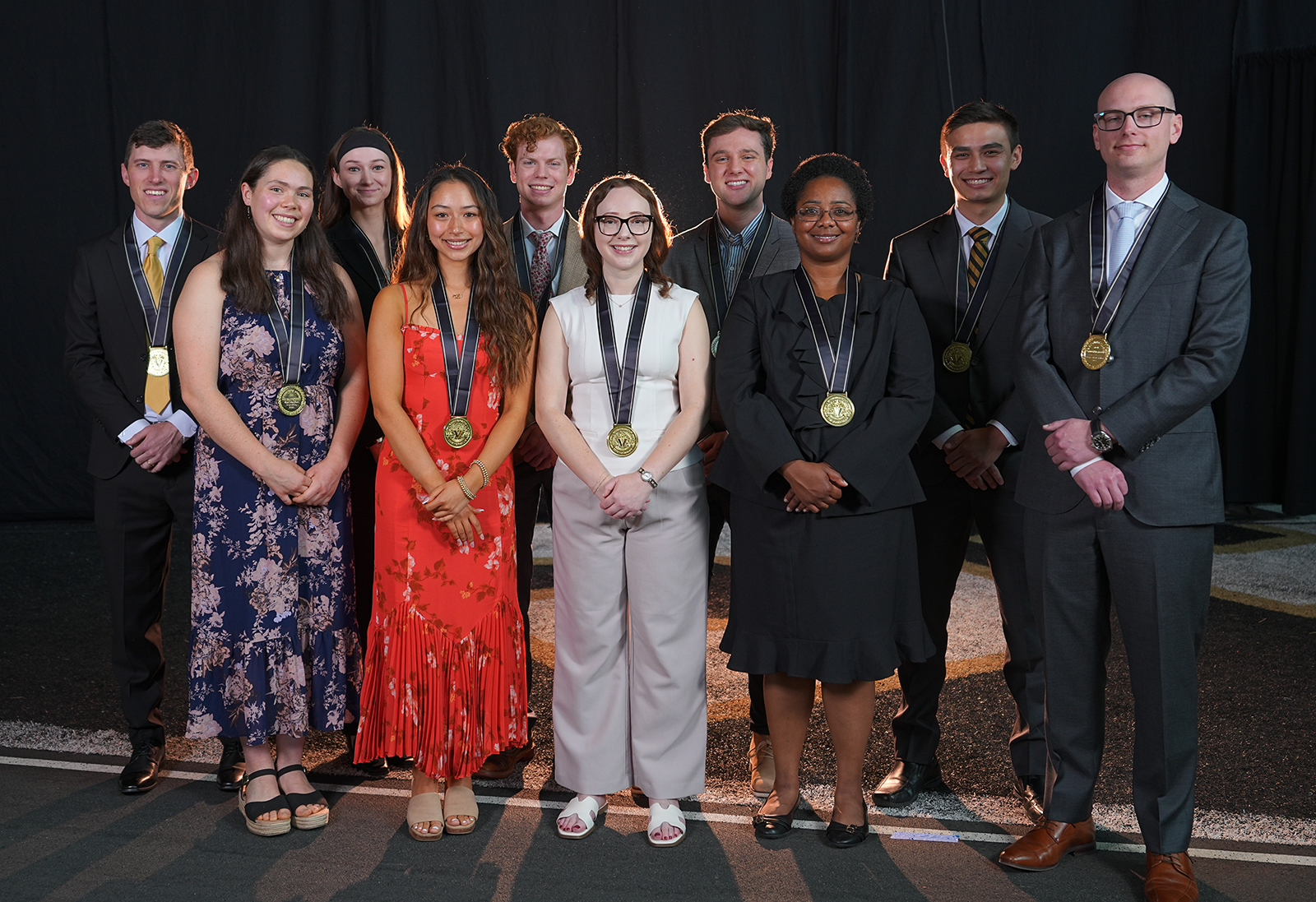 2025 Founder's Medalists, left to right: Carter Lakin Lovvorn, Grace Ann Jones, Rachel Michelle Dodge, Nikki Takahashi Weitzenhoffer, Charles Thomas Schmitt, Mellissa Brandy Meisels, Taylor Muncher, Vicky Nicolas, Samuel Elliott Lu and Robert Rickard