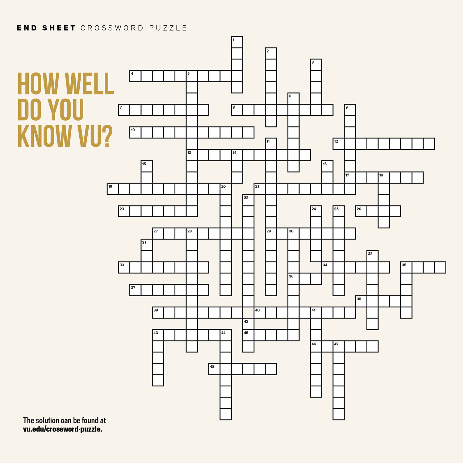 A crossword puzzle on a beige background.