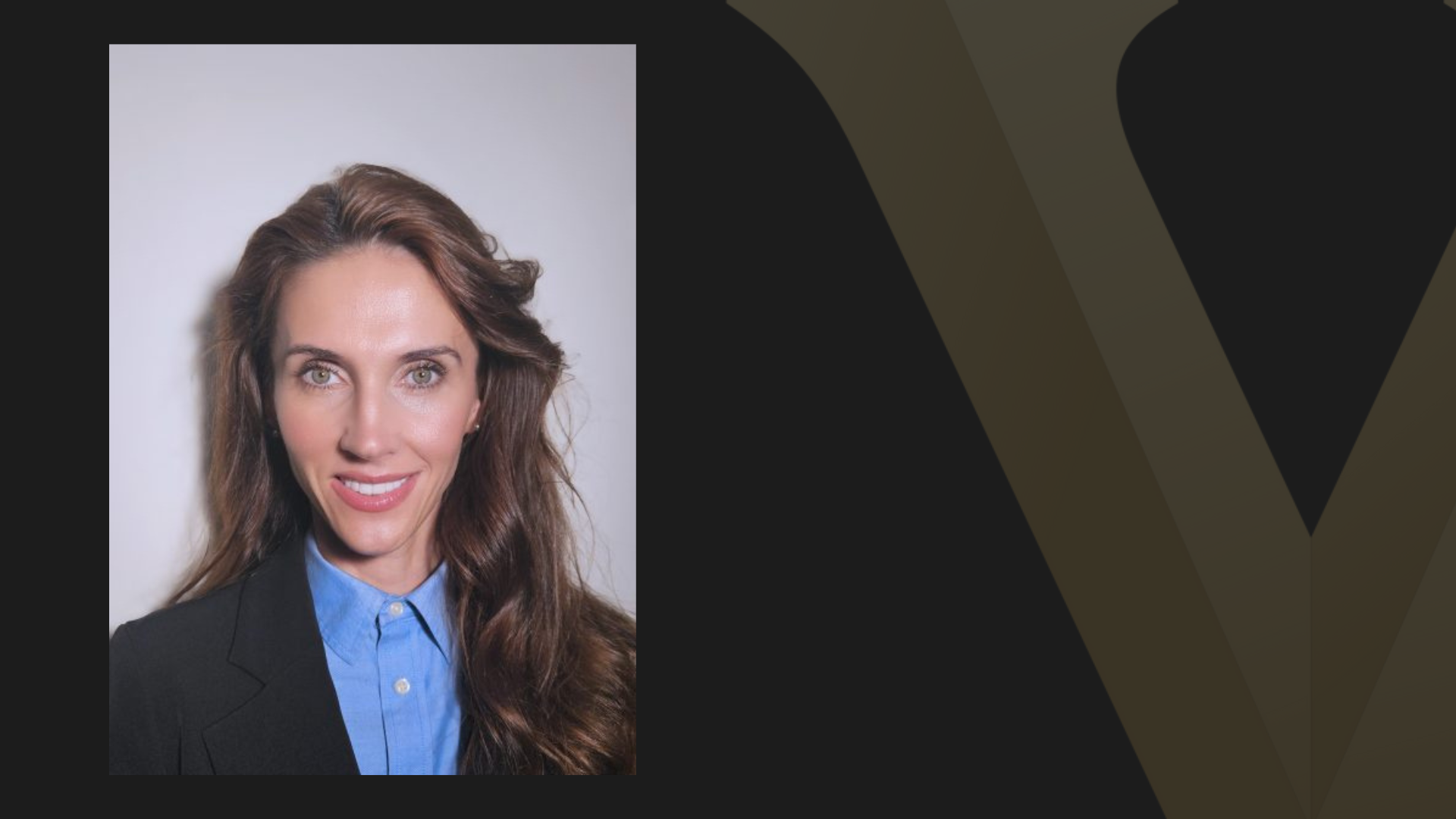 Liudmila Tahai headshot next to Vanderbilt logo.