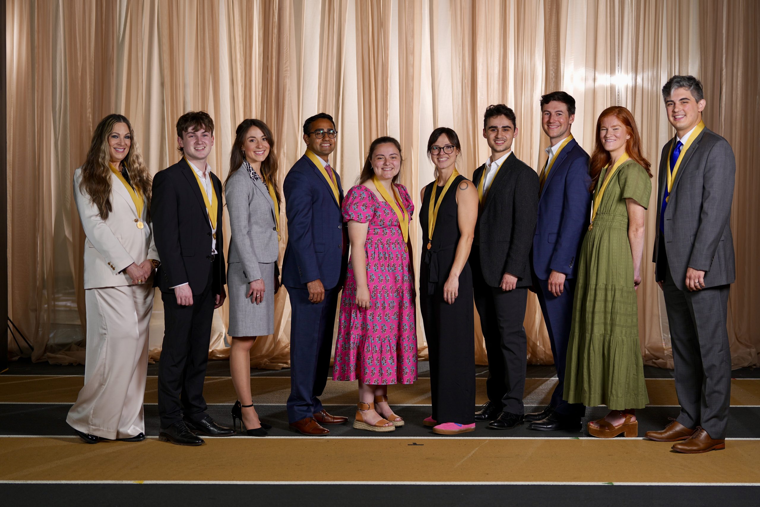 2024 Founder's Medalists (L-R) Teresa J. Cagle, Alasdair Leslie Norman Payten, Morgan Anne Heath-Powers, Sachin Kumar Aggarwal, Madison Marie Albert, Lucy Magill Alsip Vollbrecht, Charles Dylan Hanson, Robert Christian Dunn, Sarah Moore, Branson Thomas Horn.