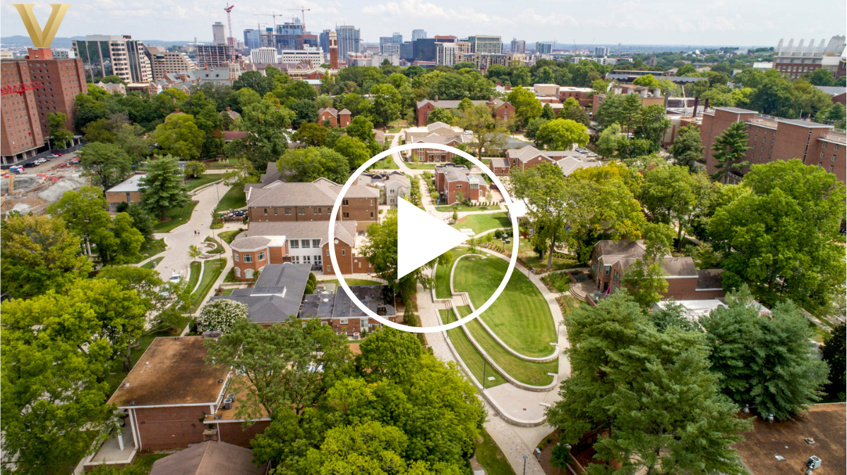 Video still of Pedestrian Safety video showing Vanderbilt's campus
