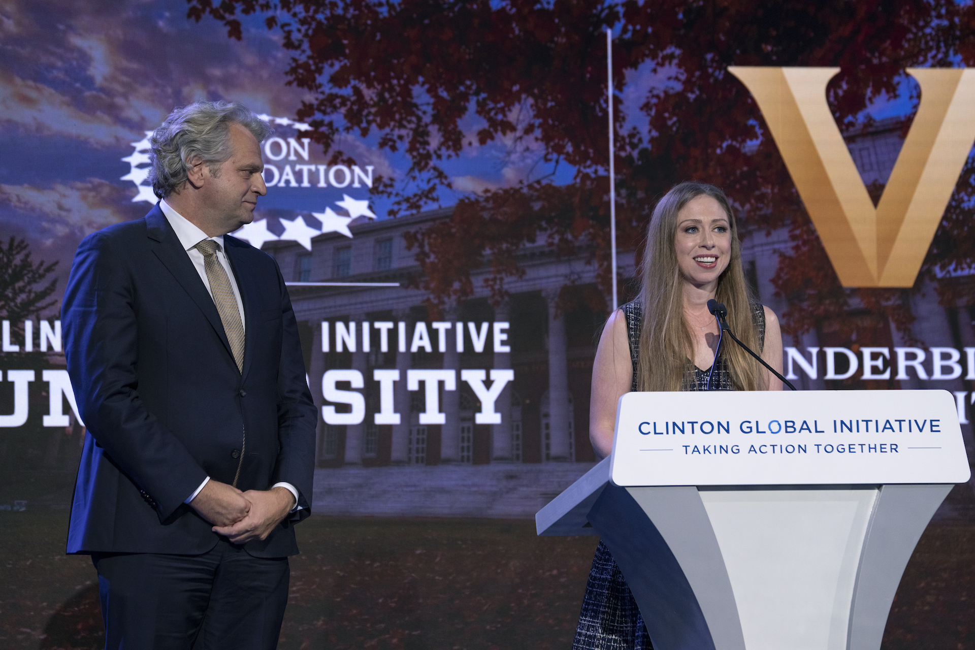 Chancellor Diermeier with Chelsea Clinton 