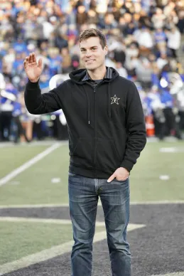 Barnes and other Bass Military Scholars were honored at a Commodore football game.