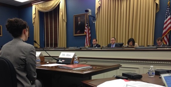 Haw giving testimony