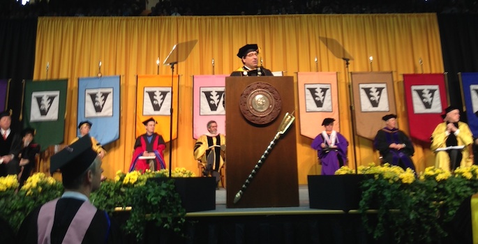 Zeppos addressing graduates