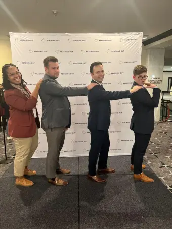 Taylor Rasmussen, far right, and part of their Owen MBA team at a business competition (Submitted photo)