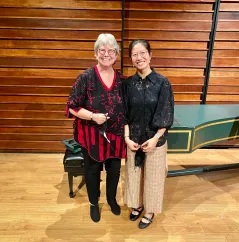 Hao Zhen with her harpsichord teacher Polly Brecht.