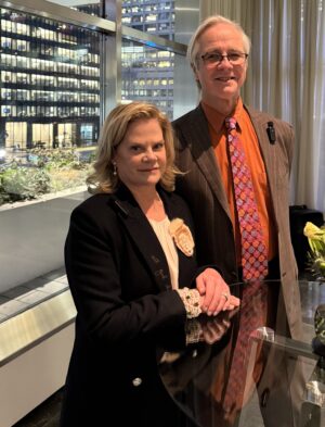 A photo of Mary Anne Hunting (left) and Kevin Murphy (right).